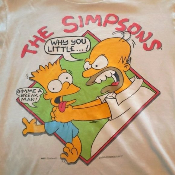 1990's vintage The Simpson "Why you little...!" Bart & Homer T-shirt XL New!!! - Picture 6 of 6